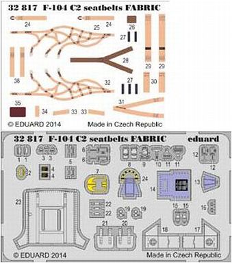 投げ売り堂 - 1/32 F-104C2 シートベルト (布製) エッチングパーツ [EDU32817]_00