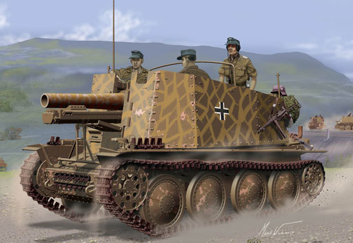 投げ売り堂 - 1/35 WW.II ドイツ軍 Sd.Kfz.138/1 自走歩兵砲 グリレH初期型 w/自走砲クルー [DR6857]_00