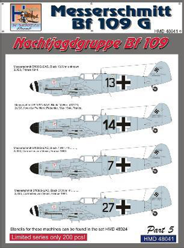 投げ売り堂 - 1/48 Bf109G 夜間戦闘機 パート5 JG3 デカール [HMD48041]_00