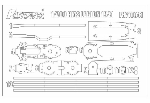 投げ売り堂 - 1/700 イギリス海軍 駆逐艦 リージョン マスキングシート フライホークモデル用 [FLYFH710041]_00