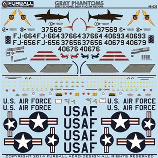 投げ売り堂 - 1/48 アメリカ空軍 F-4CファントムII `ガルグレー・ファントム` デカール [FAD48-032]_00