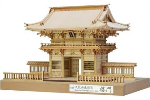 プラモデル「木製模型 1/75 久能山 東照宮 楼門 白木タイプ」好評発売中！