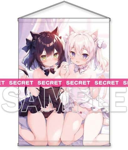 「電撃萌王 ちこたむ描き下ろし 仲良し猫耳ガールズ▼ X-RATED タペストリー」予約受付中!