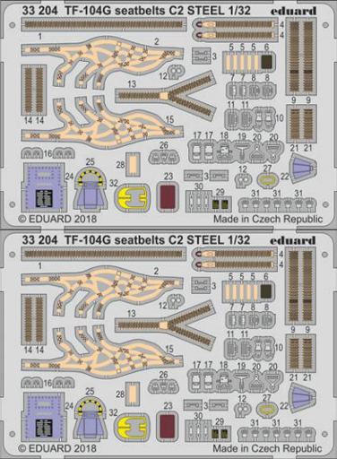 投げ売り堂 - 1/32 TF-104G ロッキードC2型射出座席用シートベルト ステンレス製 イタレリ用 「ズームシリーズ」 エッチングパーツ [EDU33204]_00