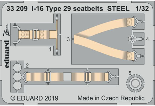 投げ売り堂 - 1/32 I-16 タイプ29 シートベルト ステンレス製(ICM用) 「ズームシリーズ」 エッチングパーツ [EDU33209]_00