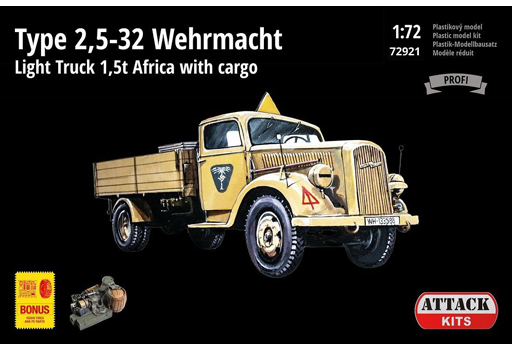 投げ売り堂 - 1/72 WW.II ドイツ軍 タイプ2.5-32 1.5トン トラック アフリカ戦線 [AHK72921]_00