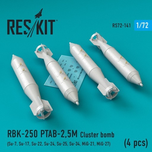 投げ売り堂 - 1/72 現用ロシア軍 RBK-250 PTAB-2.5M クラスター爆弾 4個入り ディティールアップパーツ [RSK72-0141]_00