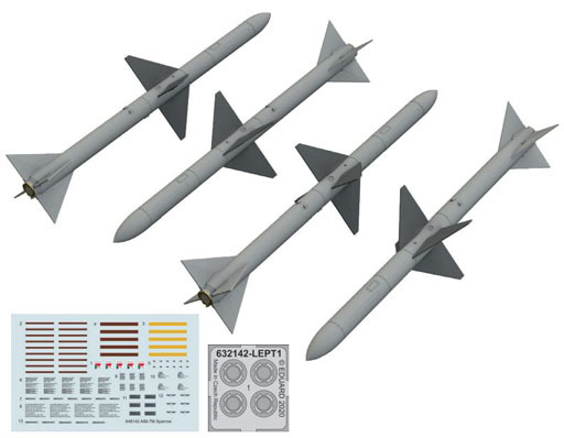 投げ売り堂 - 1/32 AIM-7M スパローミサイル 4個入り 「BRASSINシリーズ」 ディティールアップパーツ [EDU632142]_00