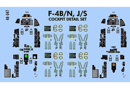 投げ売り堂 - 1/48 アメリカ軍 F-4B/N.J/S コクピットディテールデカール [FAD48-047]_00