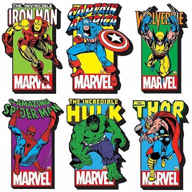 駿河屋 新品 中古 ポスターイラスト ダイカットマグネット 6種セット Marvel 小物