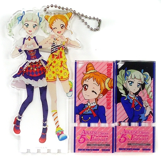 有栖川おとめ＆藤堂ユリカ アクリルバッジスタンドキーホルダー ver. 5th FES 「アイカツ!シリーズ 5thフェスティバル!!」