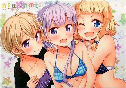 A3クリアポスター 涼風青葉＆桜ねね＆星川ほたる 「コミックス NEW GAME! 4巻＆NEW GAME! 5巻 -THE SPINOFF!-」 メロンブックス限定購入特典