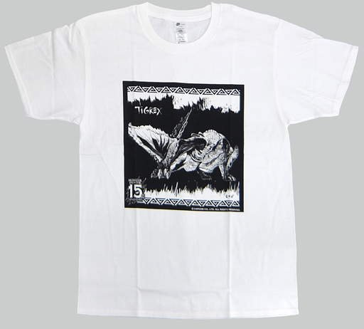 ティガレックス CANイラスト Tシャツ ホワイト 「MONSTER HUNTER×NAKED モンスターハンター15周年展 -THE QUEST-」