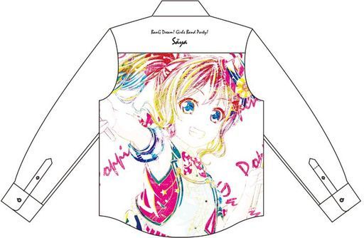 山吹沙綾 Ani-Art フルグラフィックカジュアルシャツ ホワイト ユニセックス Lサイズ 「BanG Dream! ガールズバンドパーティ!」