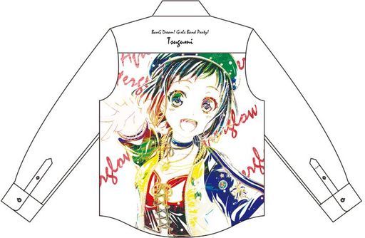 羽沢つぐみ Ani-Art フルグラフィックカジュアルシャツ ホワイト ユニセックス Lサイズ 「BanG Dream! ガールズバンドパーティ!」