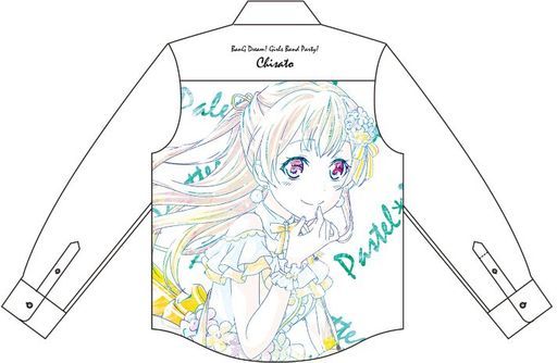 白鷺千聖 Ani-Art フルグラフィックカジュアルシャツ ホワイト ユニセックス Lサイズ 「BanG Dream! ガールズバンドパーティ!」