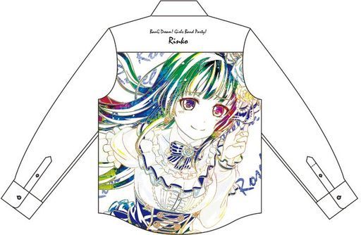白金燐子 Ani-Art フルグラフィックカジュアルシャツ ホワイト ユニセックス Lサイズ 「BanG Dream! ガールズバンドパーティ!」
