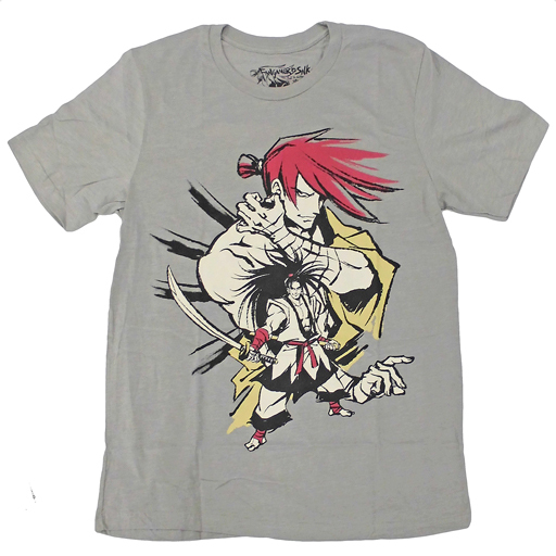 覇王丸＆徳川慶寅 Samurai Shodown -Bushido Spirit- Tシャツ グレー Lサイズ 「サムライスピリッツ」 SNK×Fangamer