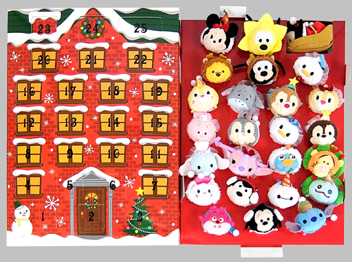 [箱付き・美品] ディズニーアドベントカレンダー ぬいぐるみ(25体セット) 「ディズニー TSUM TSUM -ツムツム-」 ディズニー