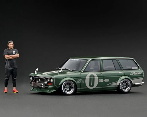 ignition model(COjbVf) Vi ~jJ[ 1/18 Datsun Bluebird (510) Wagon(O[^bN) With Mr. Jun Imai WEB胂f [IG3148]