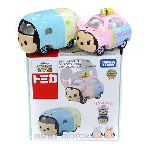 駿河屋 中古 Tsum Tsum ツムツム ミッキーマウス ツム スカイブルー ライトグリーン ミニーマウス ツムトップ ピンク シーズンエディション トミカ ディズニーモータース トミカ
