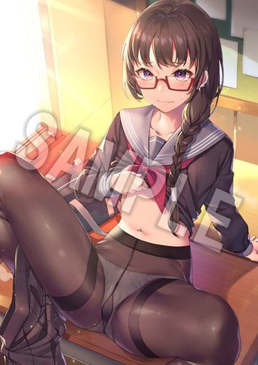 もきゅ(B:タイツVer) GAKAKUコレクション B2タペストリー12 「へそ×タイツ」