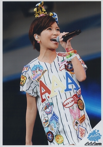 AAA/宇野実彩子/ライブフォト・上半身・衣装白・左手マイク/「AAA PARTY/AAA mobile」 a,nation\u002713 FC限定アーティストフォト
