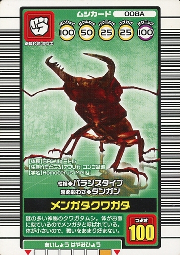昆虫王者ムシキングカード（メンガタクワガタ） （メンガタ
