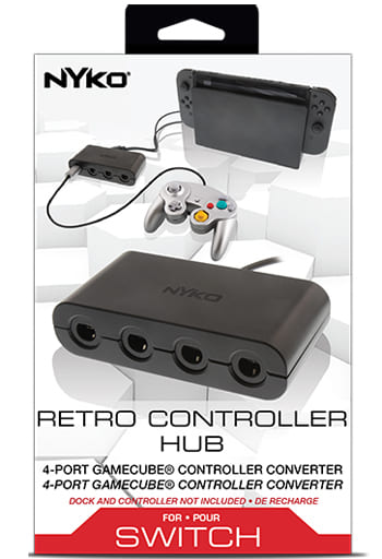 駿河屋 新品 中古 Retro Controller Hub ゲームキューブ コントローラー接続タップ 4ポート Switch用 ニンテンドー スイッチ