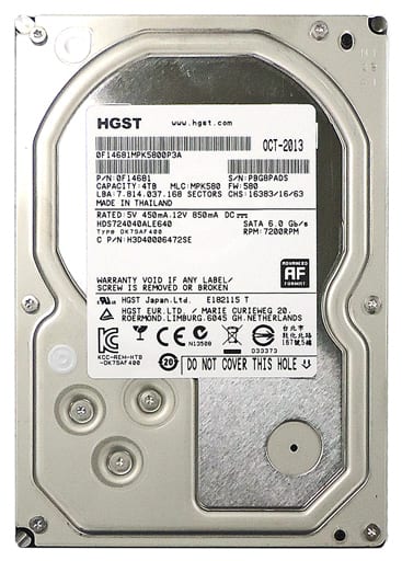 HGST HDD 4TB SATA 3.5インチ H3U40006472S