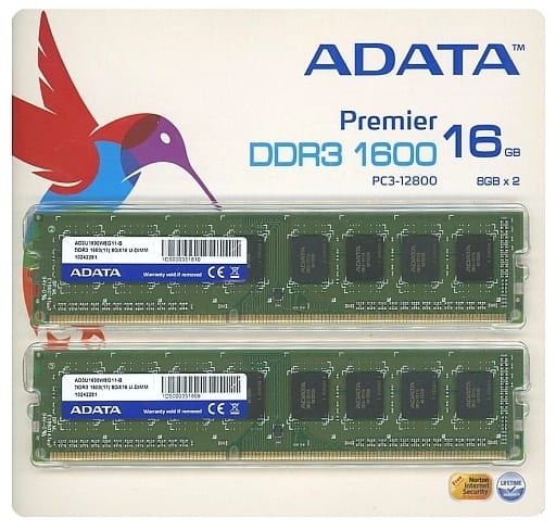 ADATA メモリ DDR3-1600 16GB （8Gx2枚）