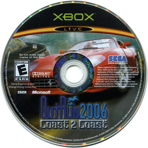 XBOX SEGA Outrun 2006 Coast 2 Coast 北米版