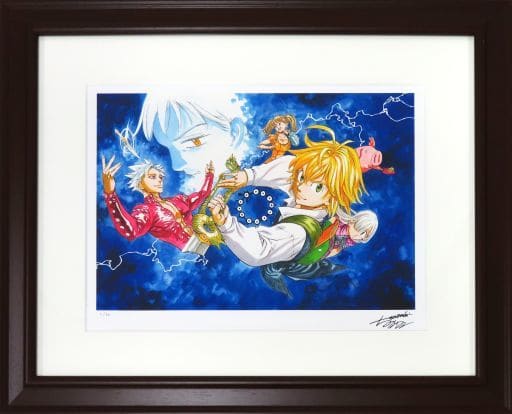 セル画・原画 付属品付)鈴木央「七つの大罪」版画(1)(版上サイン入り)