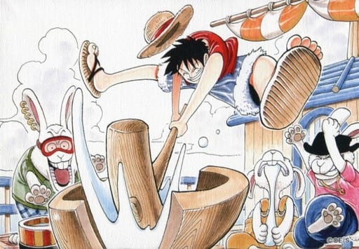 駿河屋 中古 One Piece 連載周年記念 フルカラーアートボード Winter 餅つき 漫画 アニメ