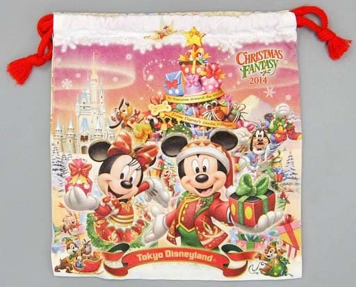 駿河屋 中古 ディズニー サンタヴィレッジ パレード 巾着 ディズニー クリスマス ファンタジー14 東京ディズニーランド限定 バック 袋類