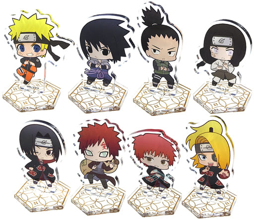 駿河屋 中古 全8種セット Naruto ナルト 疾風伝 Theキャラshop ミニアクリルスタンド ぷにキャラ 結印 Ver 小物