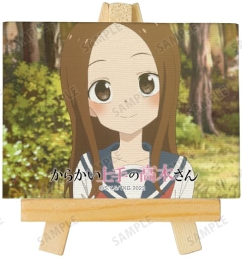 美品】からかい上手の高木さんキャンバスボード「雨」樹脂額縁ゴールド