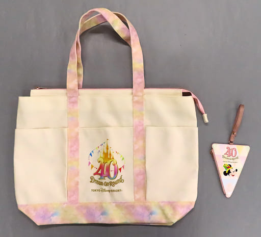 駿河屋 -<中古>シンデレラ城(40周年ロゴ) トートバッグ(ポーチ付き 駿河屋 -<中古>シンデレラ城(40周年ロゴ) トートバッグ(ポーチ付き