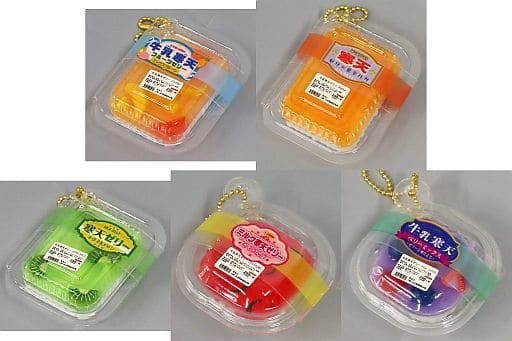 全5種セット 「プチぷにゅ!パック入り!フルーツ牛乳寒天＆ゼリーマスコット」