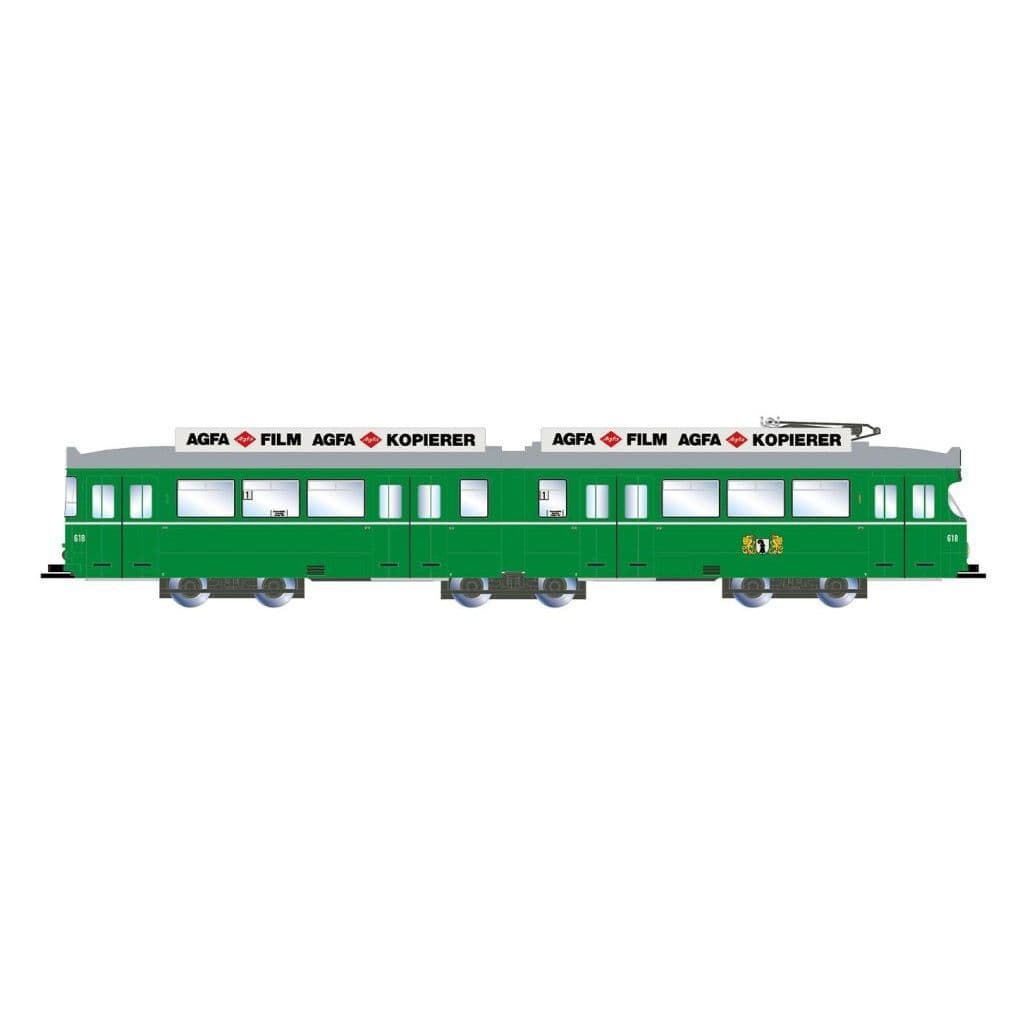 1/160 Basel、Duewag tram、green with advertising ep. IV-V with DCC sound decoder [HN2692S]