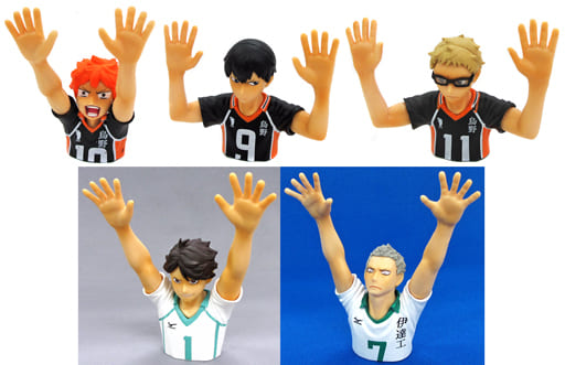 駿河屋 中古 全5種セット ハイキュー ブロックメモスタンド トレーディングフィギュア