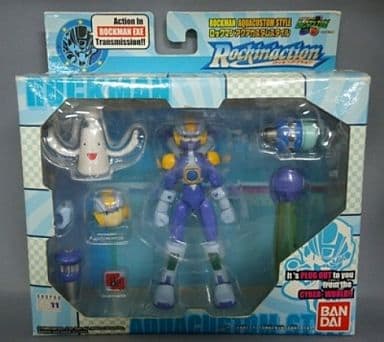 駿河屋 中古 ロックマン アクアカスタムスタイル ロックマンエグゼ ロッキンアクション フィギュア