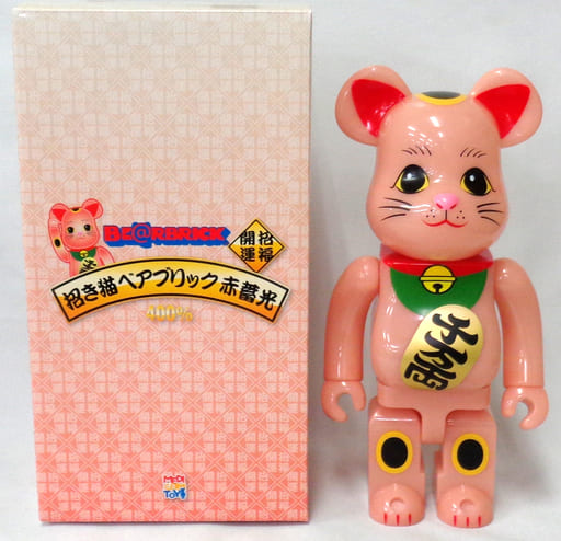 駿河屋 -<中古>BE@RBRICK-ベアブリック- 招き猫 赤蓄光 400