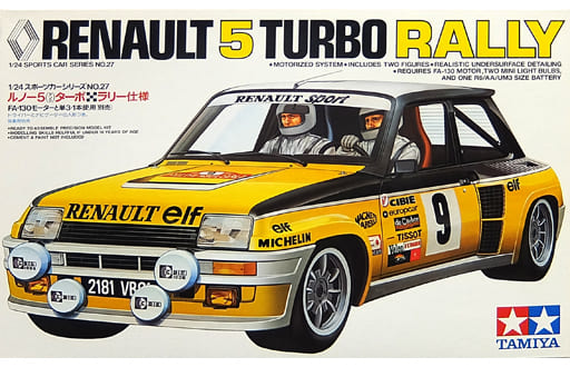 駿河屋 中古 1 24 ルノー5 サンク ターボ ラリー仕様 スポーツカーシリーズ No 27 モーターライズキット プラモデル