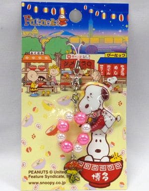 駿河屋 中古 スヌーピー ウッドストック 博多とんこつ ぷっくりマスコットストラップ ピンク Peanuts Snoopy 福岡限定 ストラップ