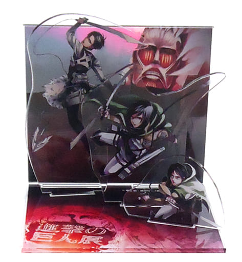 駿河屋 -<中古>エレン&ミカサ&リヴァイ アクリルジオラマ 「進撃の