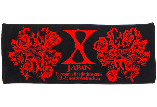 駿河屋 -<中古>X JAPAN タオル(ブラック×レッド) 「X JAPAN 攻撃再開