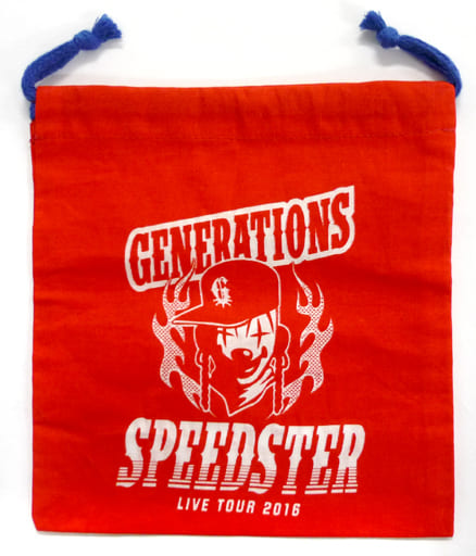 駿河屋 中古 Generations 巾着 レッド Generations Live Tour 2016 Speedster 追加公演 グッズ バック 袋類