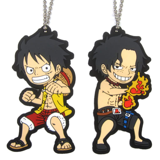 駿河屋 -<中古>ルフィ&エース 描きおろしラバーマスコットセット 「一