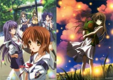 駿河屋 買取 A3クリアポスターセット 2枚組 幻想世界の少女 ヒロイン5人組 Clannad クラナド アニメ